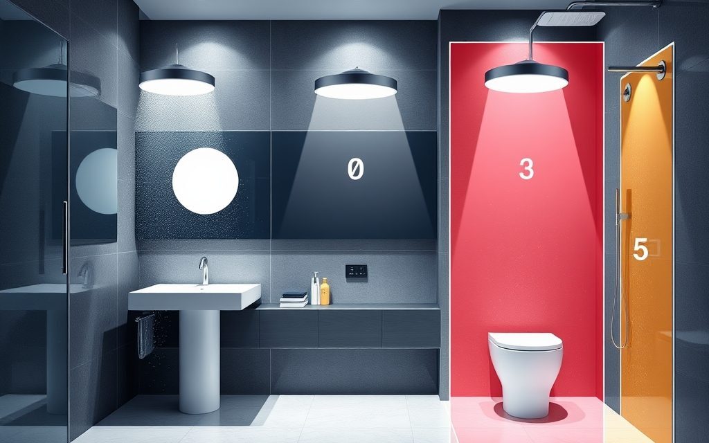 Jak dobrać klasę szczelności IP do oświetlenia w łazience — zasady i strefy bezpieczeństwa