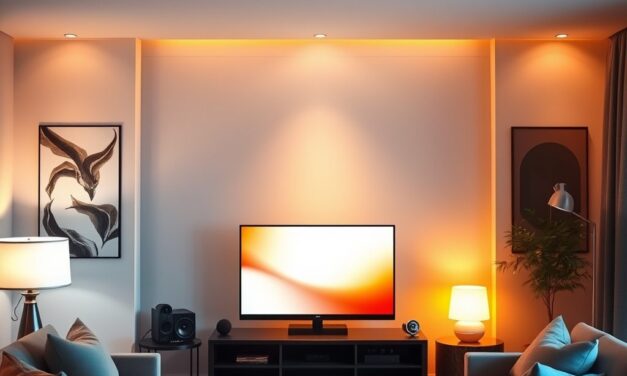 Oświetlenie przy telewizorze w salonie: jak dobrać światło dla komfortu i klimatu wnętrza