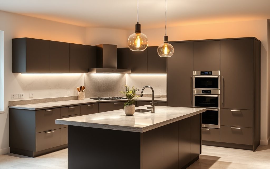 Oświetlenie kuchni bez górnych szafek: jak zapewnić funkcjonalność i styl bez cieni na blacie