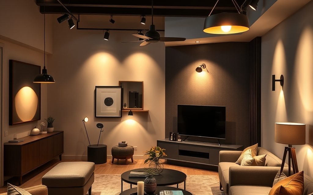 Oświetlenie punktowe w salonie: jak wybrać i ustawić, by podkreślić atmosferę i funkcjonalność wnętrza