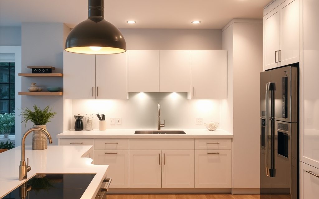 Oświetlenie do kuchni: jak połączyć funkcjonalność i styl, by uniknąć cieni i stworzyć przyjemną przestrzeń