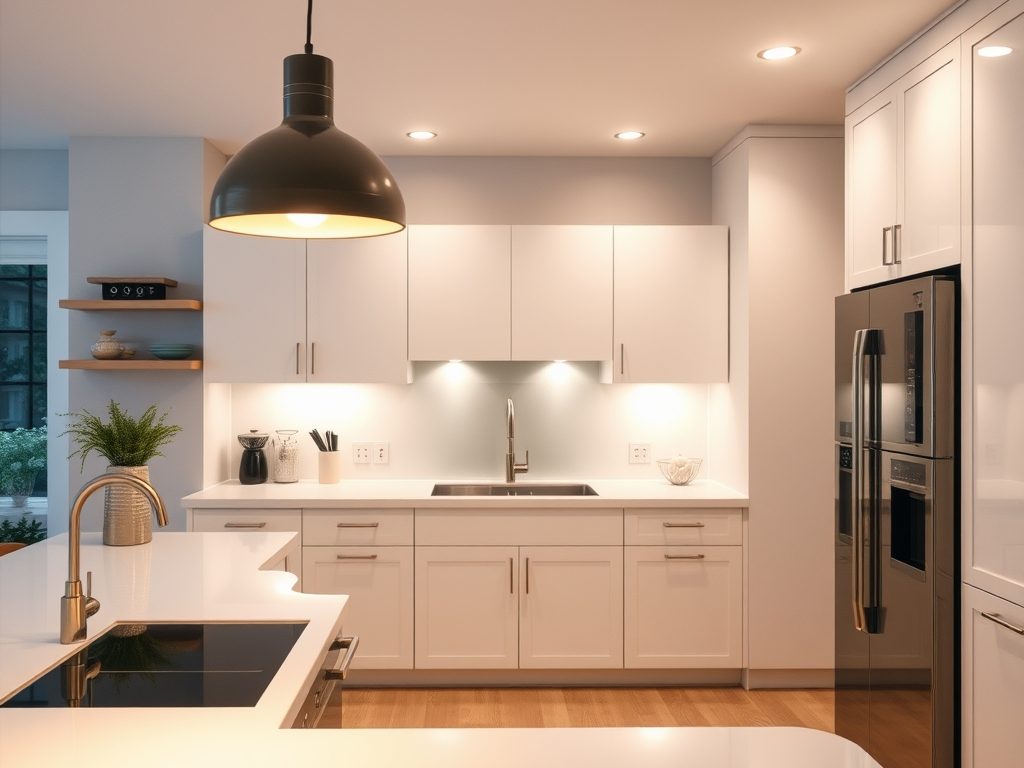 Oświetlenie do kuchni: jak połączyć funkcjonalność i styl, by uniknąć cieni i stworzyć przyjemną przestrzeń